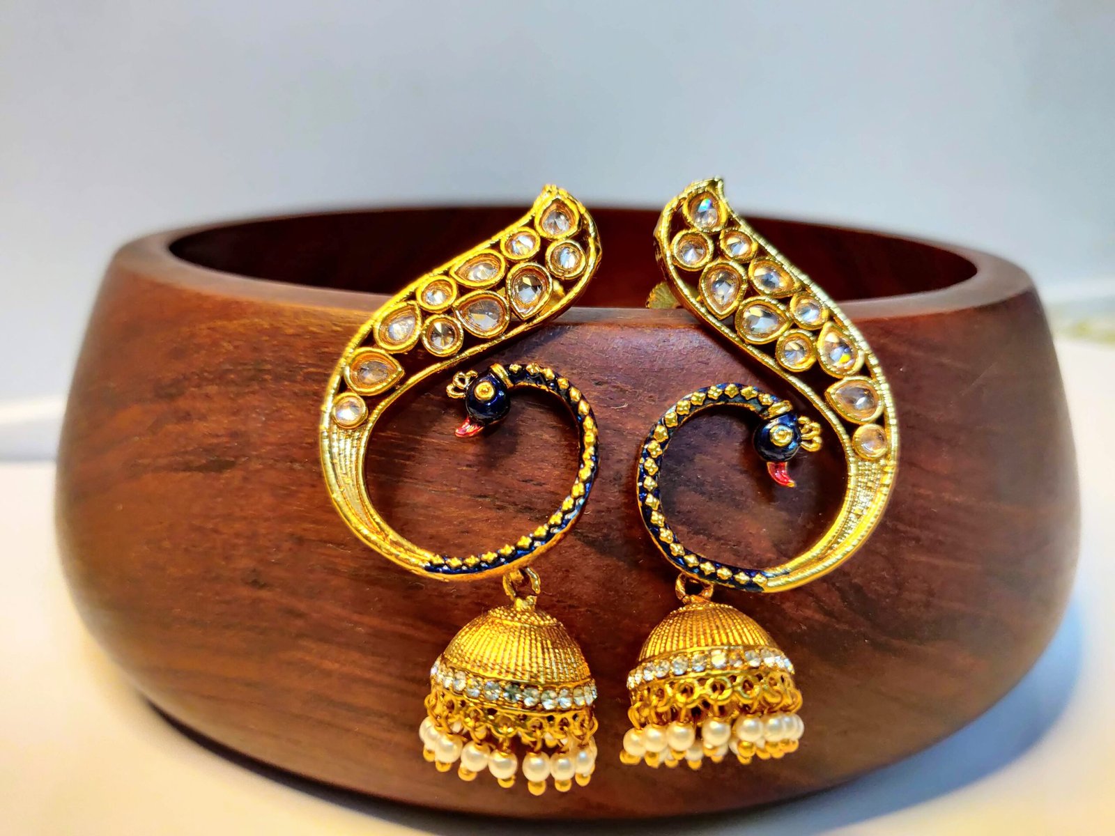 Antique Peacock Earring with Gold Plating